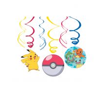 Pokémon Hängespiralen 6 Stück bunt 60 cm - Thema: Geburtstag und Jubiläum - Bunt