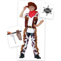 Cowboy-Kostümset für Kinder 7-teilig - Thema: Fasching und Karneval - Bunt