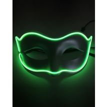 Leuchtende LED-Augenmaske für Erwachsene grün - Thema: Fasching und Karneval - Leuchtend/Neon