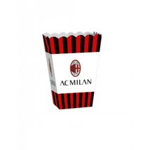 AC Mailand-Popcornbehälter Partydeko 4 Stück schwarz-rot-weiss 13,5x8,5x19 cm - Thema: Mottoparty - Rot/Rotbraun