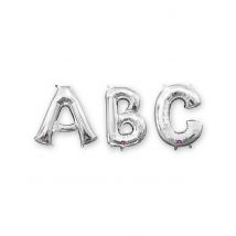 Buchstaben-Luftballon Folienballon silber 33 cm - Thema: Geburtstag und Jubiläum - Silber/Grau