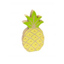 Ananas-Tischdeko aus Holz Sommerparty-Deko gelb-grün 12 cm - Thema: Sommerparty - Gelb/Blond