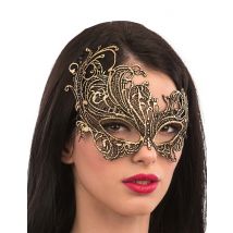 Augenmaske aus Makramee Accessoire gold - Thema: Fasching und Karneval - Gold