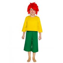 Offizielles Pumuckl-Kostüm für Kinder Lizenzkostüm gelb-grün - Thema: Fasching und Karneval - Gelb/Blond - Größe 122/128 (7-8 Jahre)