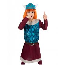 Offizielles Wickie-Kostüm für Kinder Wickie und die starken Männer blau-bordeaux - Thema: Fasching und Karneval - Bunt - Größe 98/104 (3-4 Jahre)