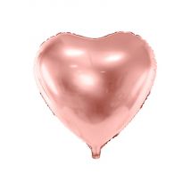 Herzförmiger Aluminiumballon rosafarben 45 cm - Thema: Geburtstag und Jubiläum - Rosa/Pink