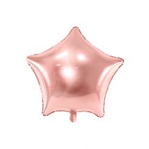 Stern-Luftballon Ballon rot-gold metallic 48 cm - Thema: Fasching und Karneval - Rosa/Pink
