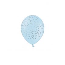 Luftballon Latexballon Dekoration 6 Stück himmelblau hellblau Punkte 30 cm - Thema: Fasching und Karneval - Blau