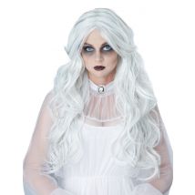 Langhaar-Perücke für Damen gewellt Halloween-Accessoire weiss - Thema: Halloween - Weiß
