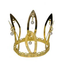 Mittelalterliche Krone Accessoire für Damen gold - Thema: Fasching und Karneval - Gold