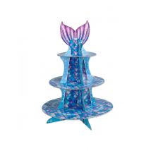 Meerjungfrauen Cupcake-Ständer blau-violett 40 cm - Thema: Geburtstag und Jubiläum - Blau
