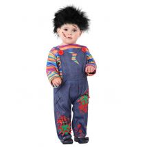 Horror-Puppe-Kostüm für Kleinkinder Kleinkinder-Halloween-Kostüm bunt - Thema: Halloween - Bunt - Größe 68/80 (6-12 Monate)