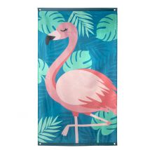 Flamingo-Flagge Tropical Partydeko blau-rosa 150x90 cm - Thema: Mottoparty - Rosa/Pink