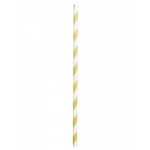 20 Pappstrohhalme goldgestreift 20 cm - Thema: Fasching und Karneval - Gold