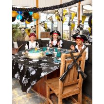 Piratenflagge Jolly Roger schwarz-weiß 150 x 90 cm - Thema: Fasching und Karneval - Schwarz