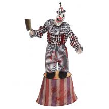 Horrorclown-Zwerg auf Podest Halloween-Kostüm weiss-schwarz-rot - Thema: Halloween - Bunt