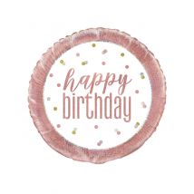 Geburtstags-Ballon Happy Birthday bunt 45 cm - Thema: Geburtstag und Jubiläum - Rosa/Pink