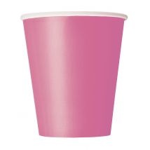 Pappbecher Einwegbecher 8 Stück rosa 266ml - Thema: Fasching und Karneval - Rosa/Pink