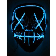 LED-Maske Halloween-Maske Mord-Nacht schwarz-blau - Thema: Halloween - Blau