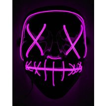 Leuchtende Maske Halloween-Maske LED schwarz-lila - Thema: Halloween - Leuchtend/Neon