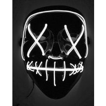 LED-Maske Mord-Nacht Halloween-Maske schwarz-weiss - Thema: Halloween - Weiß