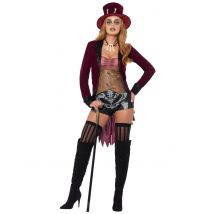 Voodoo-Kostüm für Damen Halloween-Kostüm rot-braun - Thema: Halloween - Größe XS