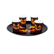 Kürbis-Tablett Halloween-Partydeko schwarz-orange 34,5 cm - Thema: Halloween - Schwarz