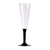 Champagnerglas mit Fuß 10 Stück 150 ml - Thema: Geburtstag und Jubiläum - Schwarz