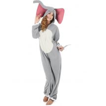 Elefanten-Kostüm für Damen Faschingskostüm grau-weiss-rosa - Thema: Fasching und Karneval - Silber/Grau