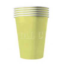 Amerikanische Trinkbecher gross Partydeko 20 Stück pastellgelb 530 ml - Thema: Fasching und Karneval - Gelb/Blond