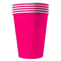 Recycelbare Pappbecher 20 Stück pink 530 ml - Thema: Fasching und Karneval - Rosa/Pink