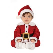 Weihnachtsmann-Kostüm für Babys Baby-Weihnachtskostüm rot-weiss-schwarz - Thema: Weihnachten und Winter - Größe 86/92 (1-2 Jahre)