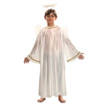 Engel-Kostüm für Kinder Krippenspiel-Kostüm weiss-goldfarben - Thema: Fasching und Karneval - Weiß - Größe 122/134 (7-9 Jahre)