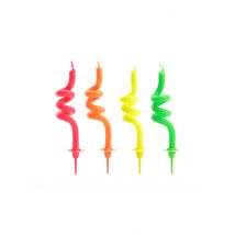 Spiralförmige Geburtstagskerzen 4 Stück bunt 8 cm - Thema: Geburtstag und Jubiläum - Bunt