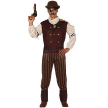 Steampunk Kostüm für Herren - Thema: Fasching und Karneval - Braun - Größe L (52-54)