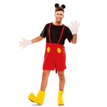 Maus-Kostüm für Herren Karneval-Kostüm schwarz-rot-gelb - Thema: Fasching und Karneval - Größe M / L