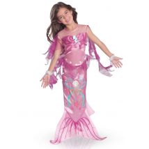 Schillerndes Meerjungfrau-Kostüm für Mädchen Faschingskostüm rosa - Thema: Fasching und Karneval - Rosa/Pink - Größe 116/128 (7-8 Jahre)
