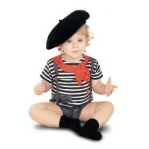 Pantomime-Kostüm für Babys Faschingskostüm schwarz-weiss-rot - Thema: Fasching und Karneval - Schwarz-Weiß - Größe 74/80 (7-12 Monate)