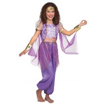 Bauchtänzerin-Kostüm für Mädchen Faschingskostüm lila-gold - Thema: Fasching und Karneval - Violett/Lila - Größe 110/122 (5-6 Jahre)