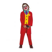 Clown-Anzug für Jungen Arthur-Filmkostüm Halloween-Kostüm rot-gelb - Thema: Fasching und Karneval - Größe 122/134 (7-9 Jahre)