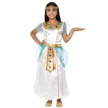 Cleopatra-Deluxekostüm für Mädchen Faschingskostüm weiss-gold-blau - Thema: Fasching und Karneval - Weiß - Größe 140/152 (10-12 Jahre)