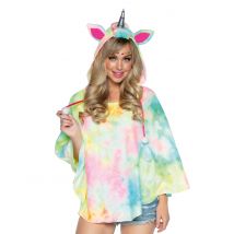 Zuckersüßer Einhorn-Poncho für Damen bunt