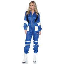 Spaciges Astronauten-Damenkostüm blau-weiss-schwarz - Thema: Fasching und Karneval - Blau - Größe XL