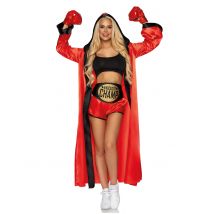 Weltbeste Boxerin Damenkostüm schwarz-rot-goldfarben - Thema: Fasching und Karneval - Größe M/L