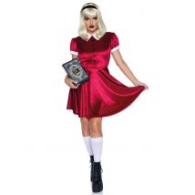 Elegantes Puppenkostüm für Damen rot-weiß - Thema: Fasching und Karneval - Größe L