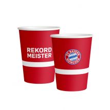 Kleine FC Bayern München Pappbecher 8 Stück rot-weiß-blau 250 ml - Thema: Mottoparty - Rot/Rotbraun