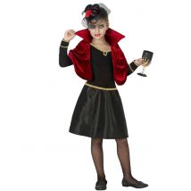 Vampirin-Kostüm für Mädchen Halloweenkostüm schwarz-rot
