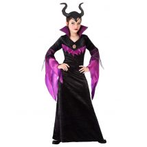 Dunkles Fee-Kostüm für Mädchen Halloweenkostüm schwarz-violett - Thema: Halloween - Schwarz - Größe 140/152 (10-12 Jahre)