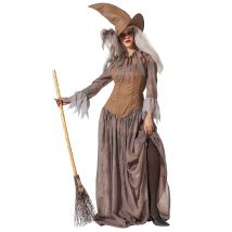 Traditionelles Hexen-Kostüm für Damen Walpurgisnacht braun - Thema: Halloween - Braun - Größe XL
