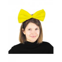 Lustige Riesen-Haarschleife für Damen neongelb - Thema: Fasching und Karneval - Gelb/Blond